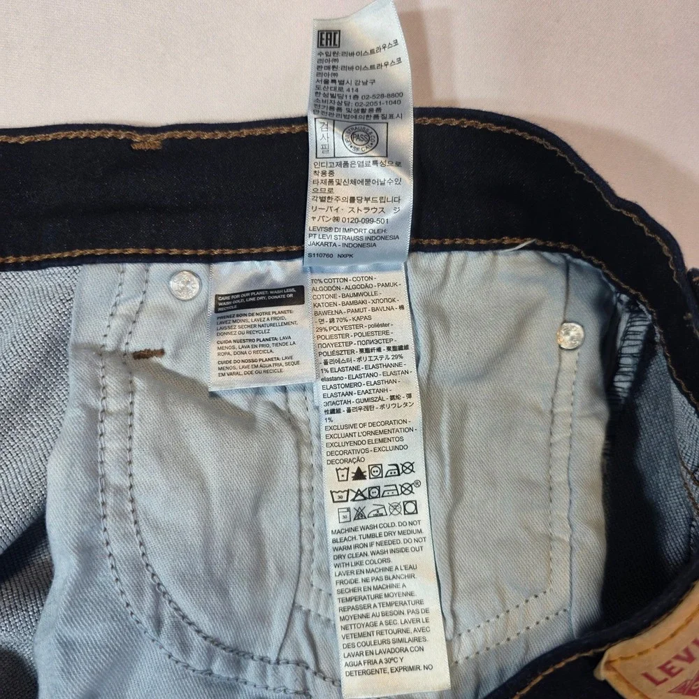 Levis 511 Slim Fit Jeans Mens 36x31 Dark Indigo Blue Denim Pants 04511-1652